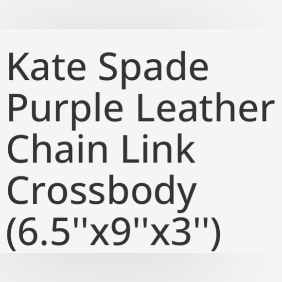 Kate Spade ♠️ Purple Leather Chain Link Crossbody (6.5"'×9"x3") EUC - Picture 2 of 14